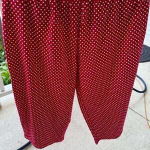 Never worn. Smoke-free. I washed them one time, red and white polkadots capris.